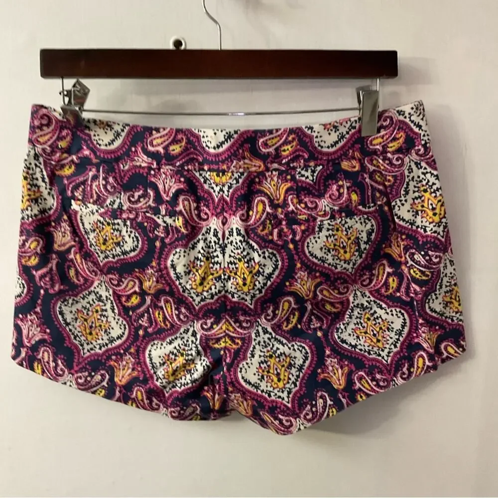 J. Crew City Fit Paisley Print Shorts 6 Preppy Classic Dopamine Bohemian Classic